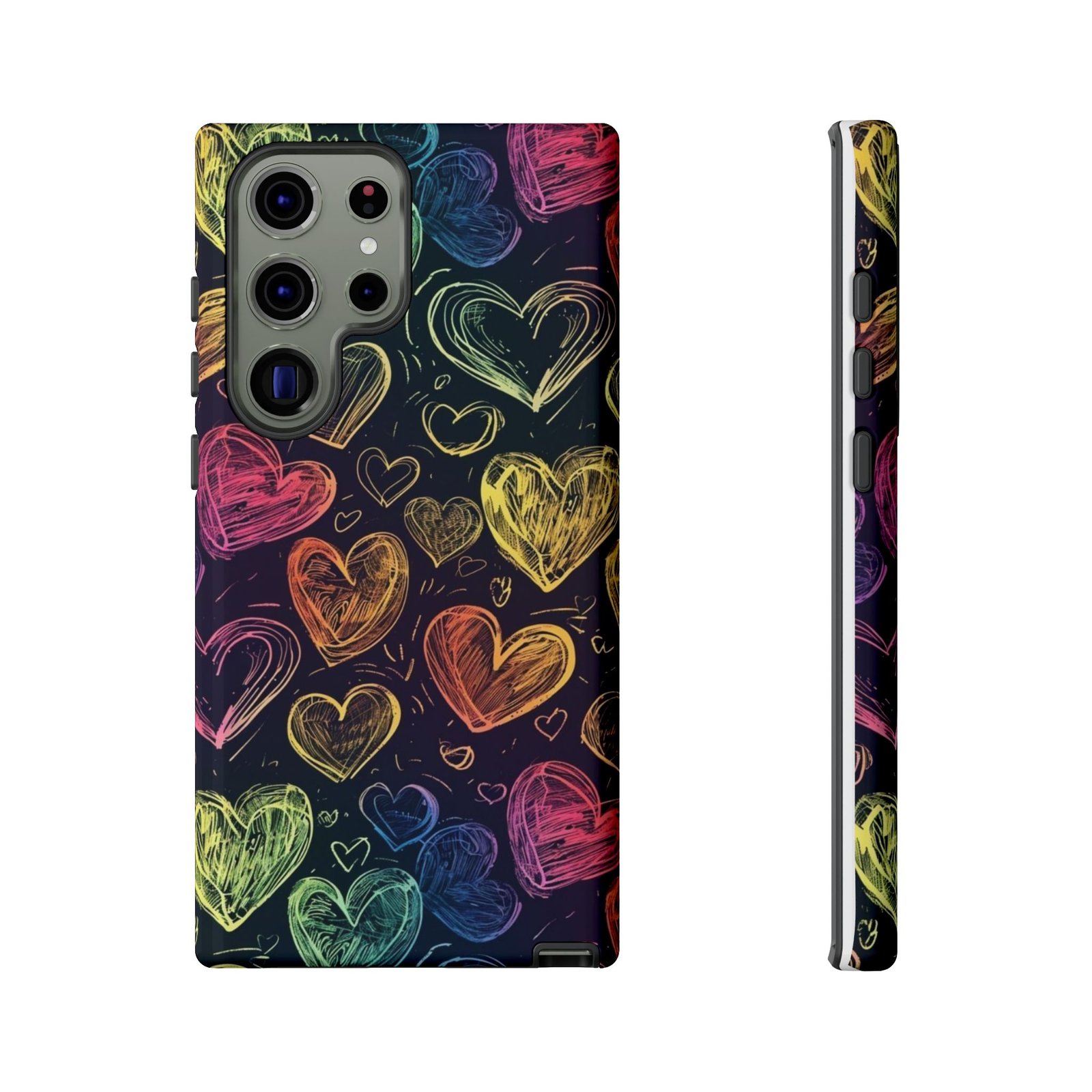 Colorful Heart Phone Case, Rainbow Love Design, Tough Phone Case, Gift for Couples, Fun Phone Accessory, Cute Heart Case - Image 55