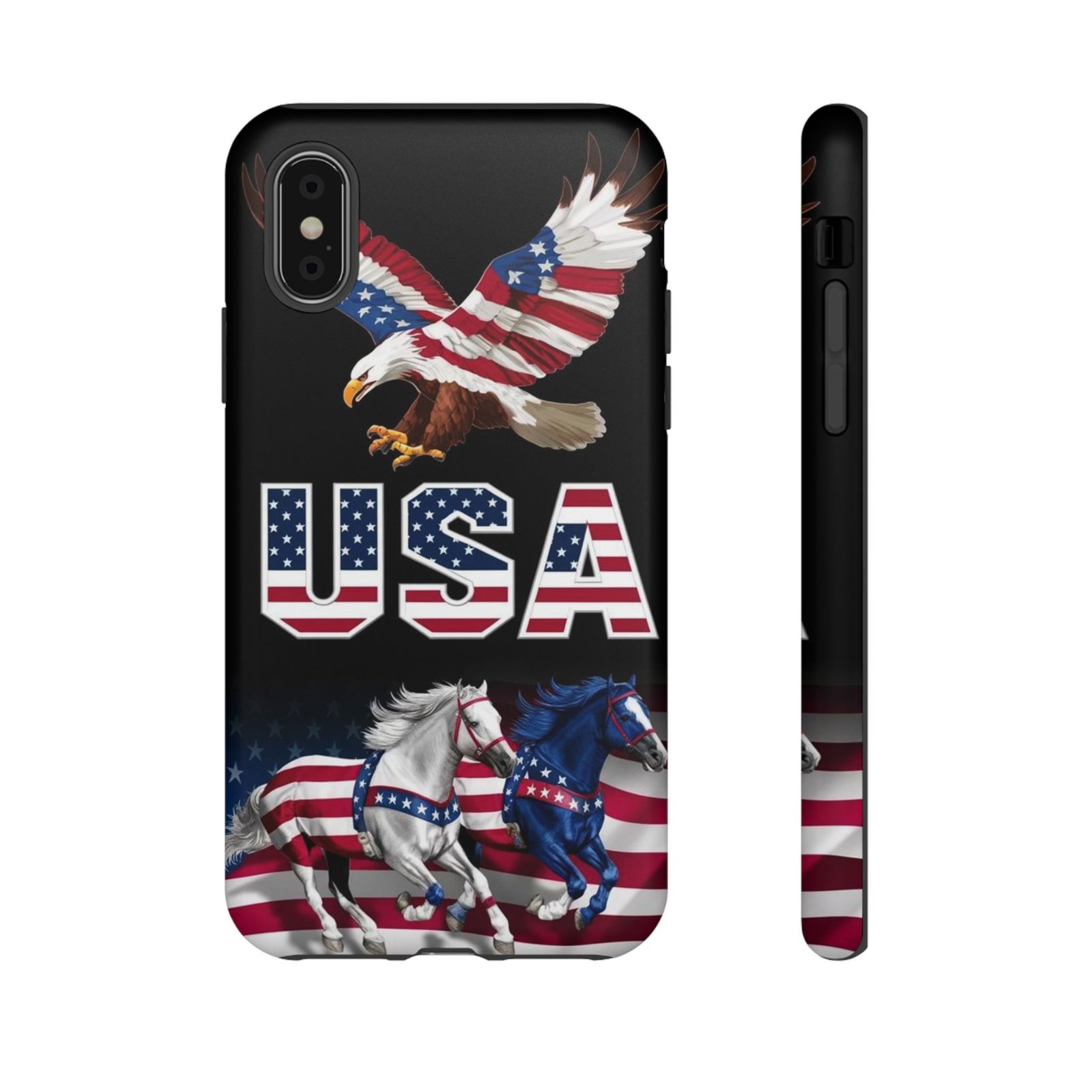USA Patriotic Phone Case with American Eagle & Horses, Tough Cases, USA Phone Cover, Gift for Veterans, 4th of July, American Flag - Image 6