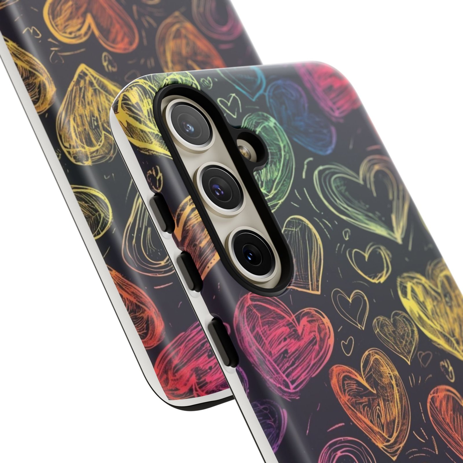 Colorful Heart Phone Case, Rainbow Love Design, Tough Phone Case, Gift for Couples, Fun Phone Accessory, Cute Heart Case - Image 91