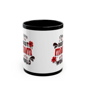 Best Mom Black Mug | Inspirational Coffee Cup for Mothers Day, Birthday, Gift for Mom, Personal Mug, Floral Design, Dia de las Madres