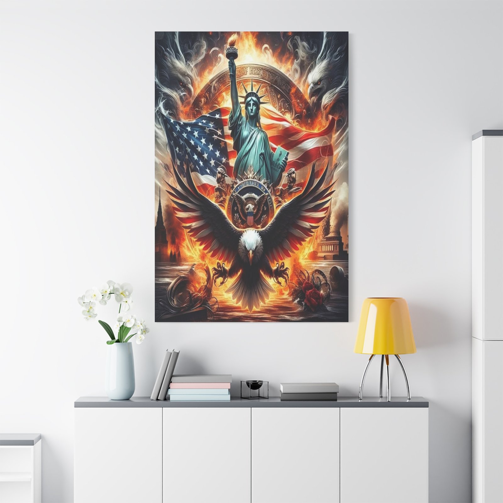 Patriotic Canvas Art Print, Inspirational Decor, USA Flag Artwork, Gift for Veterans, 4th of July Wall Decor, Freedom Inspired Home - Image 4