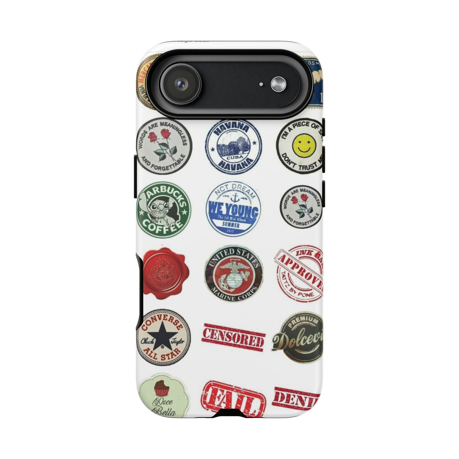 Vintage Patch Phone Case, Tough Cases, Retro Design, Unique Gifts for Coffee Lovers, Fun Cell Phone Cover, Hipster Accessory - Image 179