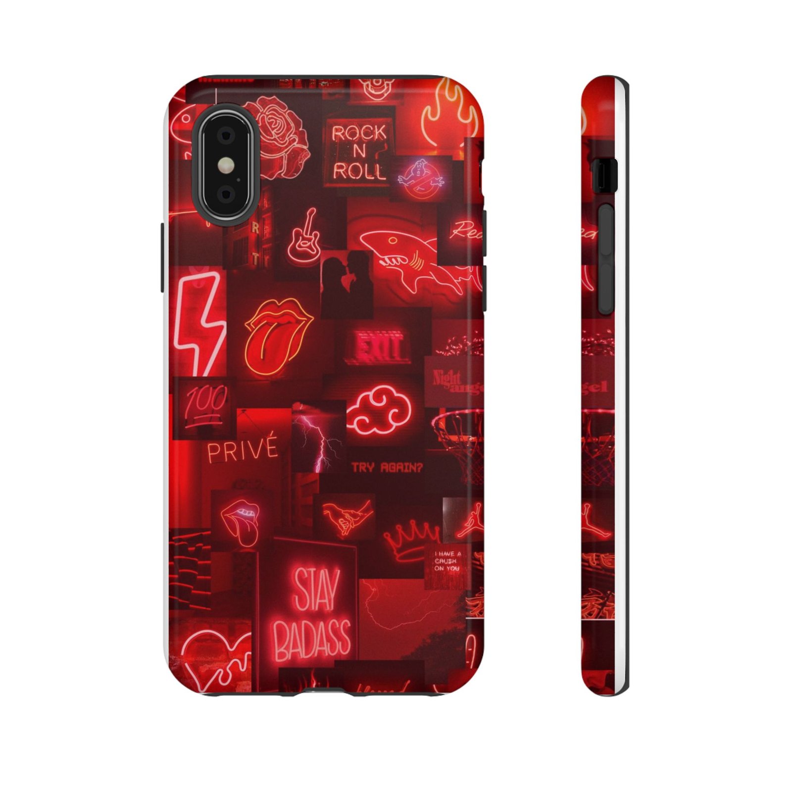 Rock n Roll Phone Case, Edgy Neon Phone Cover, Unique Gift for Music Lovers, Stay Badass Phone Accessory, Rocker Style Cell Phone Case - Image 5