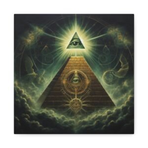 Mystical Pyramid Canvas Art Print, Boho Wall Decor, Spiritual Home Decor, Unique Gift for New Age Lovers, Eye of Providence Artwork, Alchemy