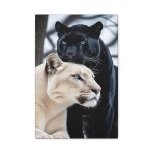 Wildlife Embrace Canvas Art Perfect for Animal Lovers, Unique Home Decor, Wall Art, Gift for Nature Enthusiasts, Panther Art